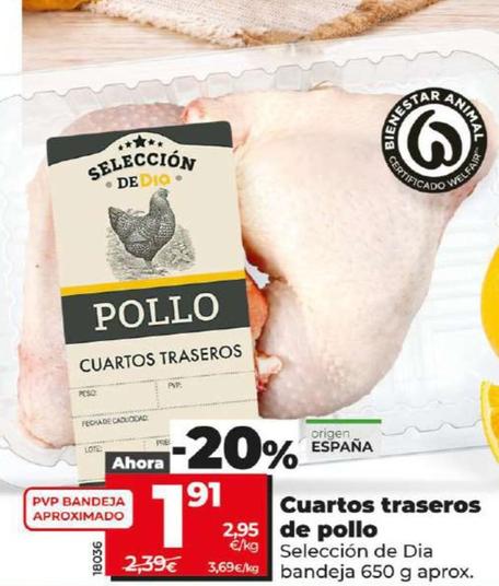 Oferta de Selección De Dia - Cuartos Traseros De Pollo por 1,91€ en Dia