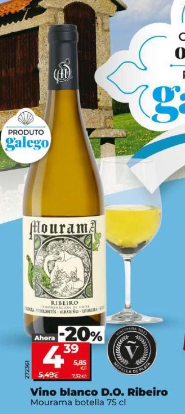 Oferta de Mourama Botella - Vino Blanco D.O. Ribeiro  por 4,39€ en Dia