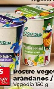 Oferta de Vegedia - Postre Vegetal De Coco Con Arandinos / Con Mango Y Pina por 0,85€ en Dia