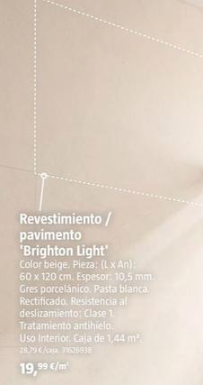Oferta de Revestimiento/Pavimento 'Brighton Light' por 19,99€ en BAUHAUS