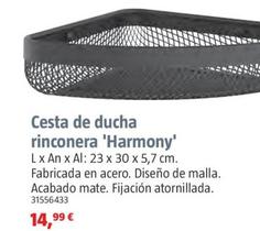 Oferta de Cesta De Ducha Rinconera 'Harmony' por 14,99€ en BAUHAUS