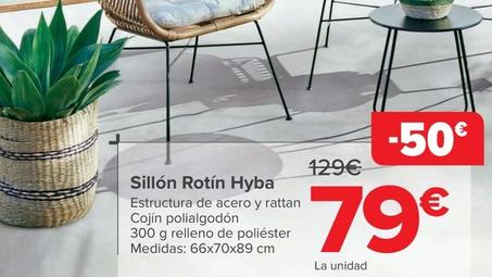 Oferta de Sillón Rotín Hyba por 79€ en Carrefour