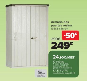 Oferta de Armario Dos  Puertas Resina por 249€ en Carrefour