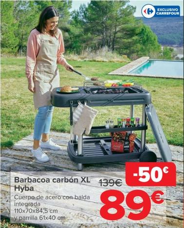 Oferta de Barbacoa Carbón XL Hyba por 89€ en Carrefour