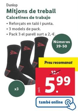 Oferta de Dunlop - Calcetines De Trabajo por 5,99€ en Lidl