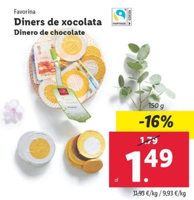 Oferta de Favorina - Dinero De Chocolate por 1,49€ en Lidl