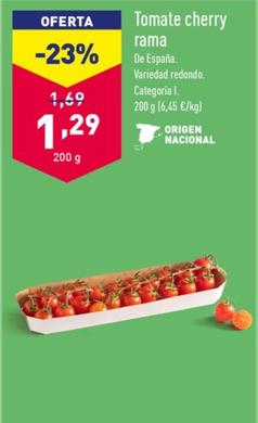 Oferta de Tomate Cherry Rama por 1,29€ en ALDI