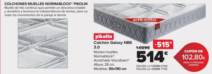 Oferta de Pikolin - Colchón Galaxy NBK 3.0 por 514€ en Carrefour