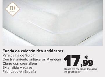 Oferta de Tex Home - Funda De Colchón Rizo Antiácaros por 17,99€ en Carrefour