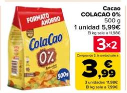 Oferta de Cola Cao  - Cacao  0% por 5,99€ en Carrefour