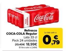Oferta de Coca-Cola - Refresco  Regular por 18,99€ en Carrefour