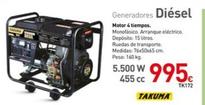 Oferta de Takuma - Generadores Diesel Motor 4 Tiempos por 995€ en Mi Bricolaje