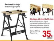 Oferta de Bancos De Trabajo De Bambú Plegable por 35€ en Mi Bricolaje