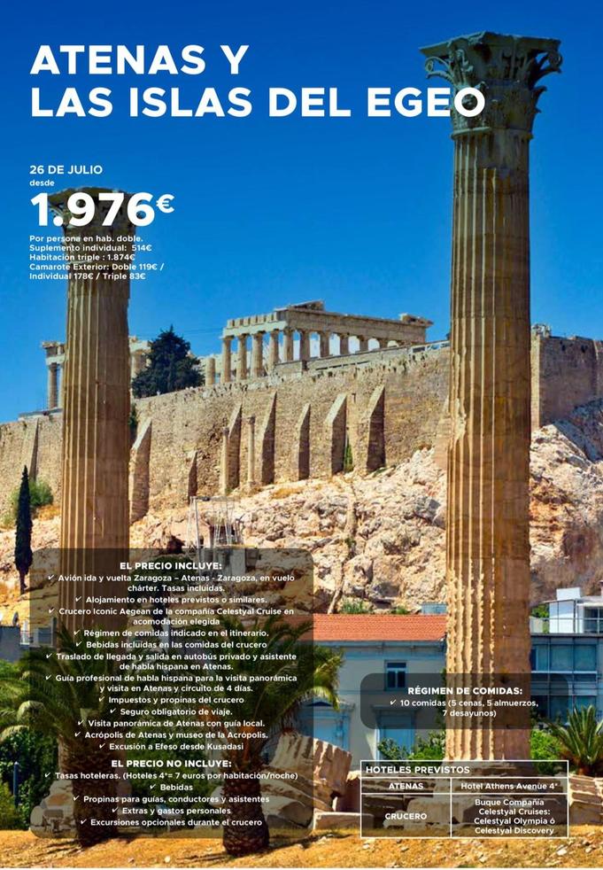Oferta de Atenas Y Las Islas Del Egeo por 1976€ en Halcón Viajes