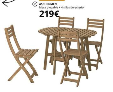 Oferta de Ikea - Mesa Plegable + 4 Sillas De Exterior por 219€ en IKEA