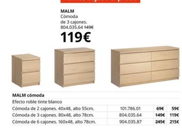 Oferta de Ikea - Cómoda De 3 Cajones por 119€ en IKEA