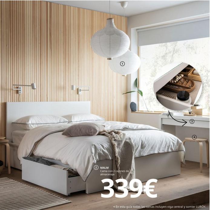 Oferta de Malm - Cama Con 2 Cajones De Almacenaje por 339€ en IKEA