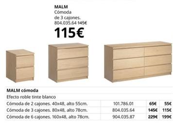 Oferta de Ikea - Cómoda De 3 Cajones por 115€ en IKEA