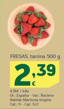 Oferta de Fresas Tarrina por 2,39€ en HiperDino