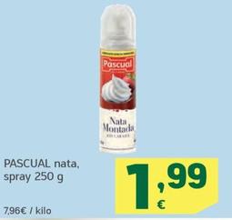 Oferta de Pascual - Nata Spray por 1,99€ en HiperDino