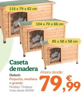 Oferta de Outech - Caseta De Madera por 79,99€ en Tiendanimal