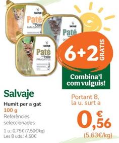 Oferta de Salvaje - Humit Per A Gat por 0,75€ en Tiendanimal