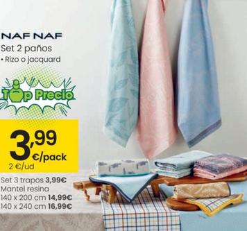 Oferta de Naf Naf - Set 2 Paños por 3,99€ en Eroski