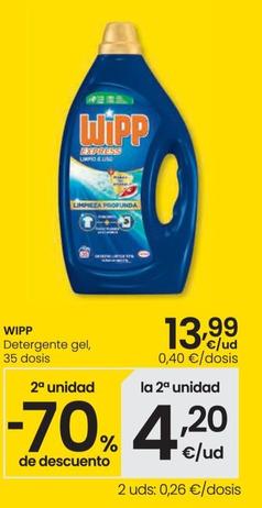 Oferta de Wipp - Detergente Gel por 13,99€ en Eroski