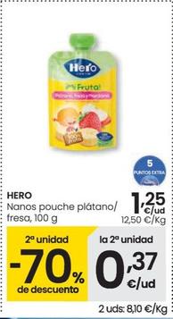 Oferta de Hero - Nanos Pouche Plátano por 1,25€ en Eroski