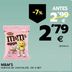 Oferta de M&m's - Huevos De Chocolate por 2,79€ en BM Supermercados