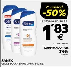 Oferta de Sanex - Gel De Ducha Biome Gama por 3,65€ en BM Supermercados