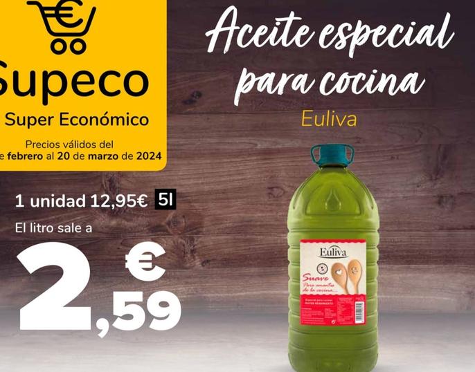 Oferta de Euliva - Aceite Especial Para Cocina por 12,95€ en Supeco
