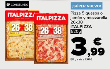 Oferta de Italpizza - Pizza 5 Quesos O Jamon Y Mozzarella por 3,99€ en Supeco