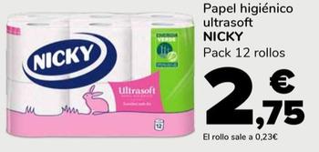 Oferta de Nicky - Papel Higienico Ultrasoft por 2,75€ en Supeco