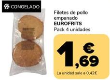 Oferta de Eurofrits - Filetes De Pollo Empanado por 1,69€ en Supeco