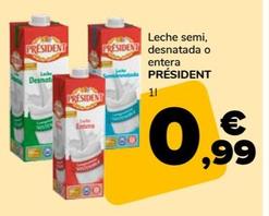 Oferta de Président - Leche Semi por 0,99€ en Supeco