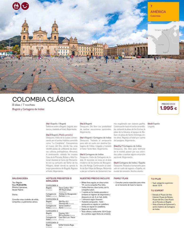 Oferta de Colombia Clásica por 1995€ en Tui Travel PLC