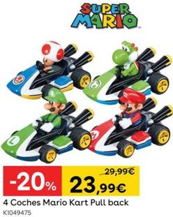 Oferta de Super Mario - 4 Coches Mario Kart Pull Back por 23,99€ en ToysRus