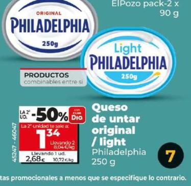 Oferta de Philadelphia - Queso De Untar Original / Light por 2,68€ en Dia