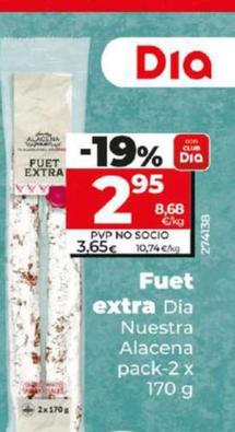 Oferta de Dia - Fuet Extra por 2,95€ en Dia