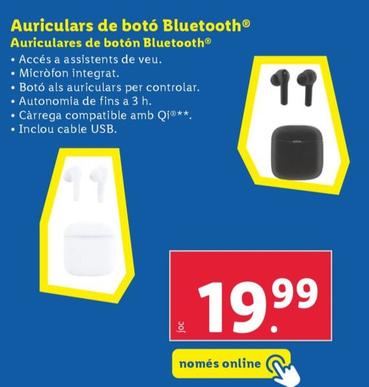 Oferta de Auriculares De Boton Bluetooth por 19,99€ en Lidl