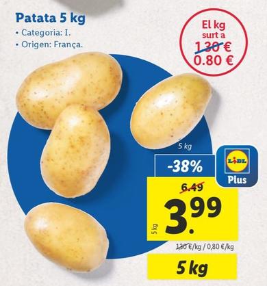Oferta de Patata 5 Kg por 3,99€ en Lidl