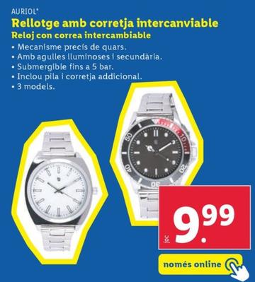 Oferta de Auriol - Reloj Con Correa Intercambiable por 9,99€ en Lidl
