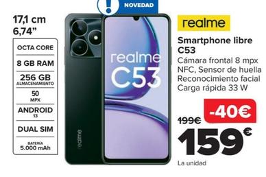 Oferta de Realme - Smartphone libre C53 por 159€ en Carrefour