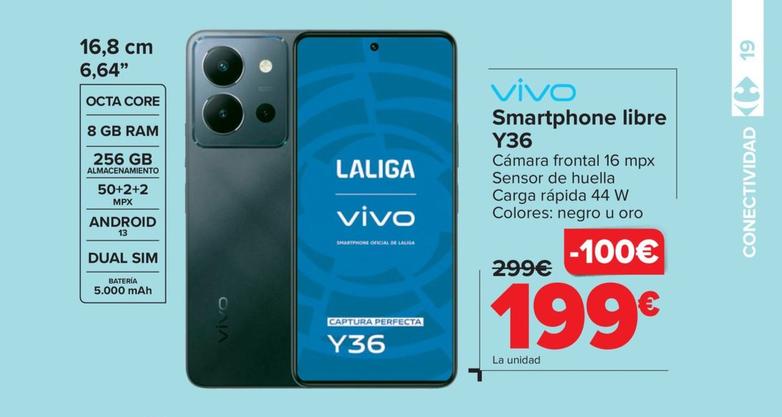 Oferta de Vivó - Smartphone libre Y36 por 199€ en Carrefour
