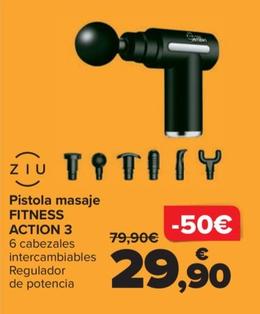 Oferta de Ziu - Pistola Masaje FITNESS ACTION 3 por 29,9€ en Carrefour