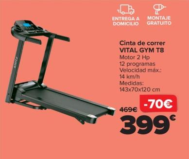 Oferta de Cinta De Correr Vital Gym T8 por 399€ en Carrefour