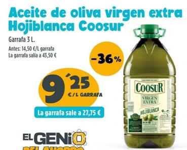 Oferta de Coosur - Aceite De Oliva Virgen Extra Hojiblanca por 9,25€ en Ahorramas