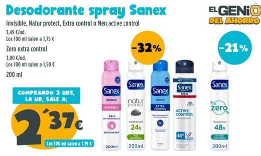 Oferta de Sanex - Desodorante Spray por 2,37€ en Ahorramas