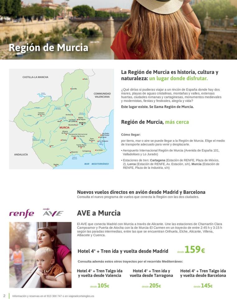 Oferta de Region De Murcia por 159€ en Viajes El Corte Inglés